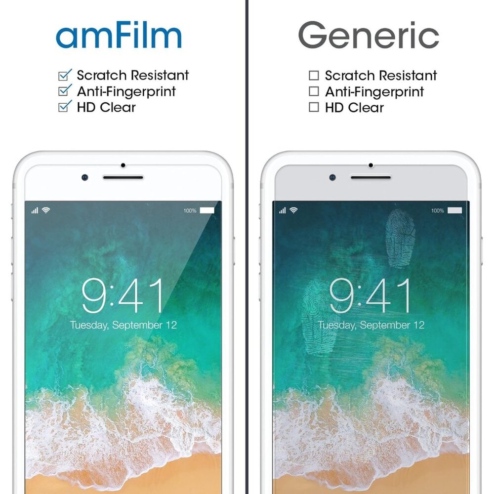 Glass Screen Protector for iPhone 8 Plus 7 Plus 6S Plus 6 Plus 2 Pack Tempered - Picture 2 of 6